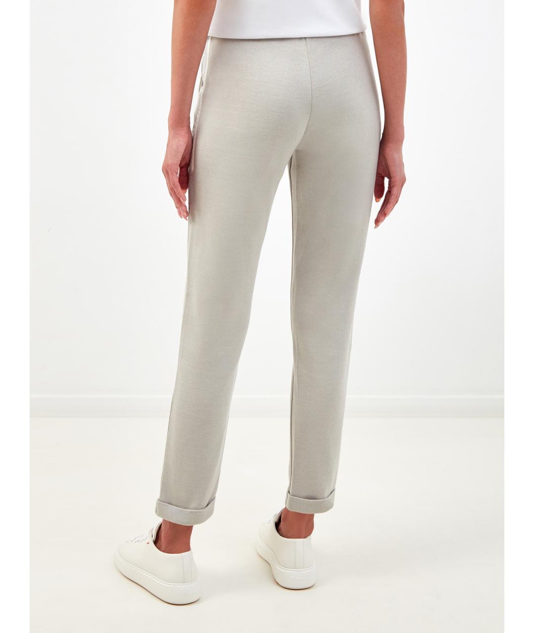 ELEVENTY Серые хлопковые брюки узкие, фото 4