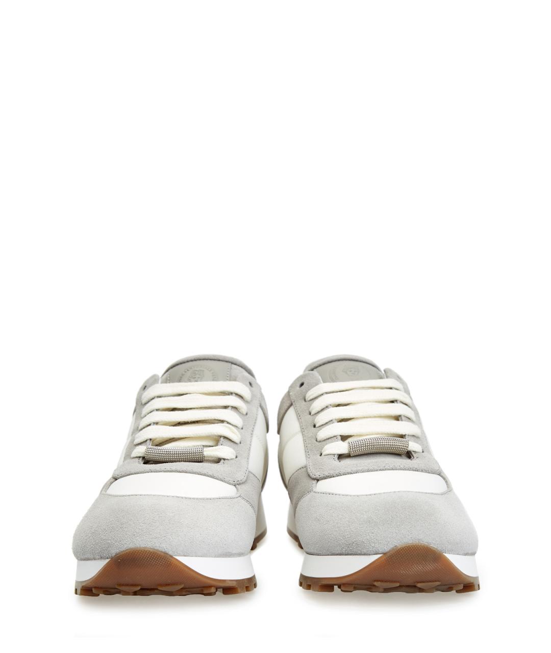 PESERICO Серые кожаные кроссовки, фото 5