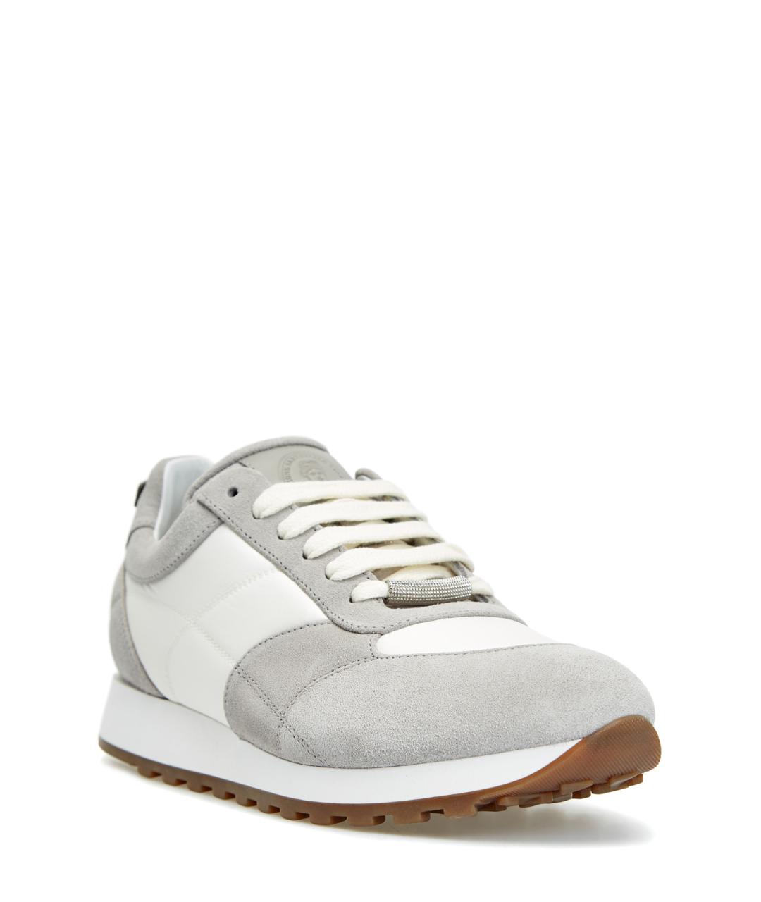 PESERICO Серые кожаные кроссовки, фото 2
