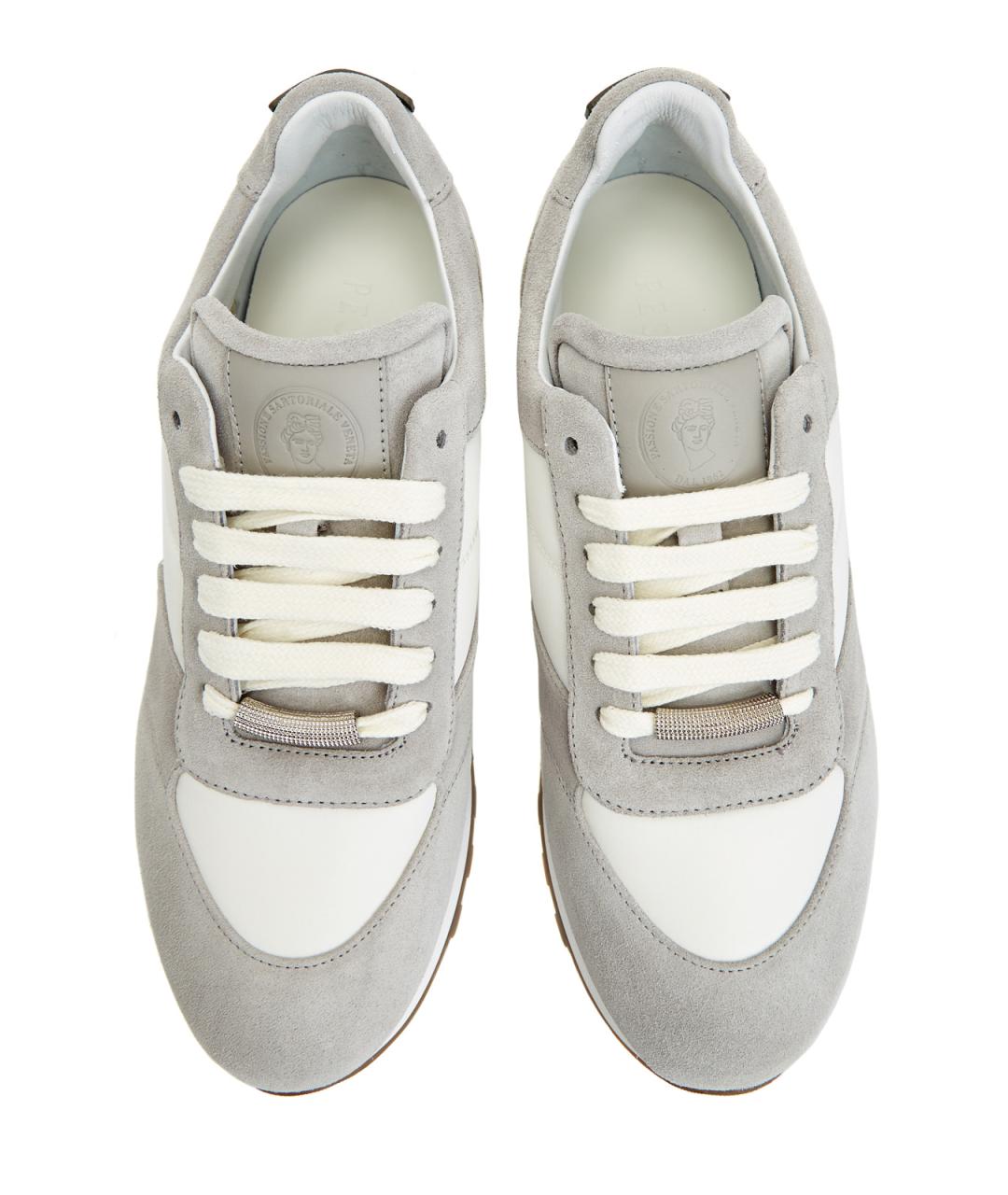 PESERICO Серые кожаные кроссовки, фото 4