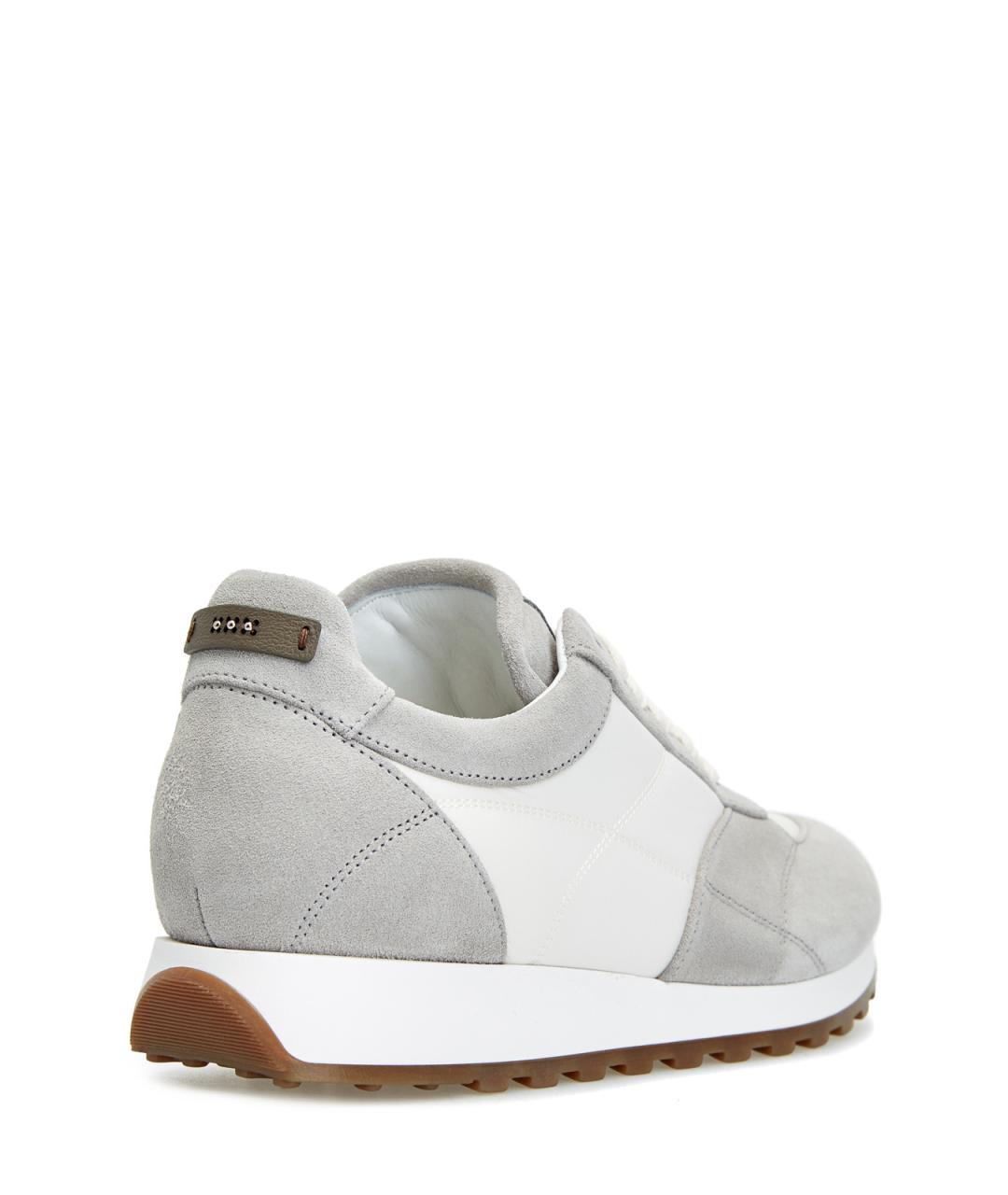 PESERICO Серые кожаные кроссовки, фото 3