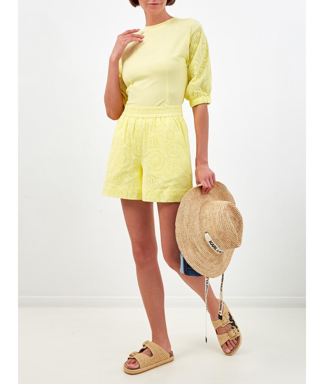 KARL LAGERFELD Желтые хлопковые шорты, фото 2