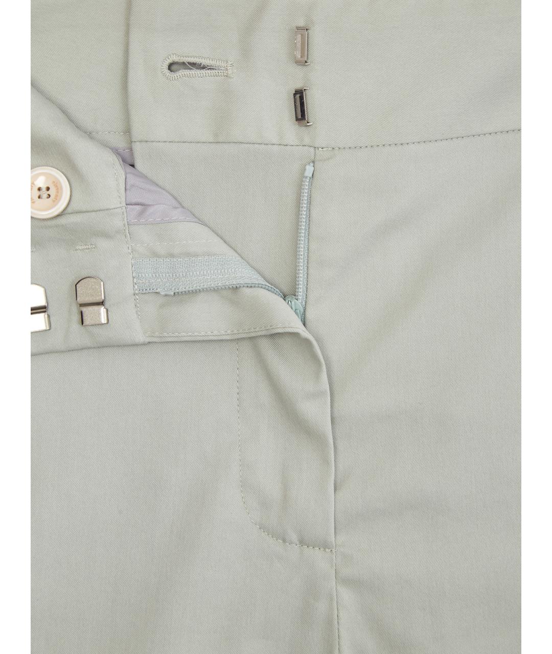 ELEVENTY Зеленые хлопковые брюки узкие, фото 6