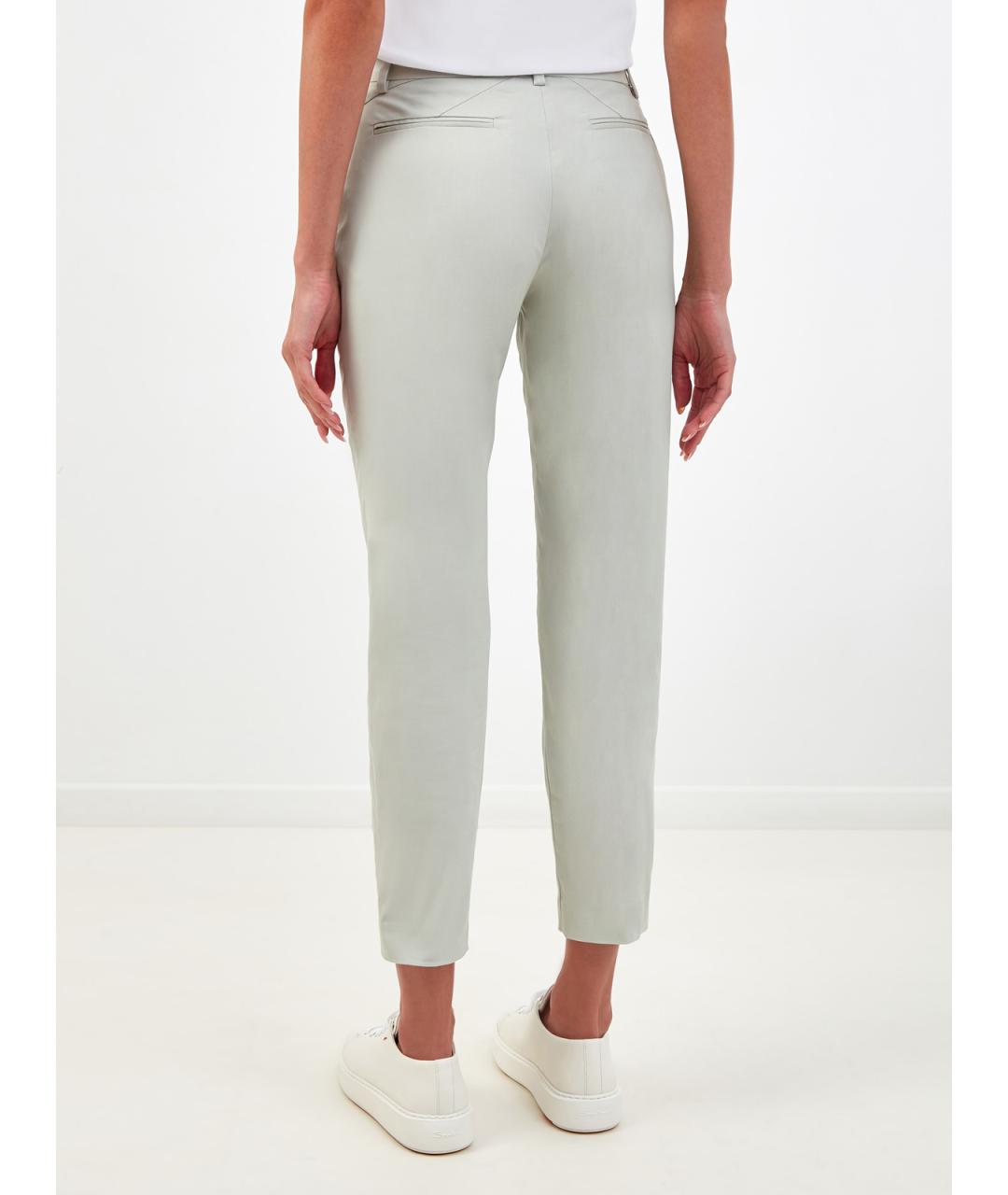 ELEVENTY Зеленые хлопковые брюки узкие, фото 4