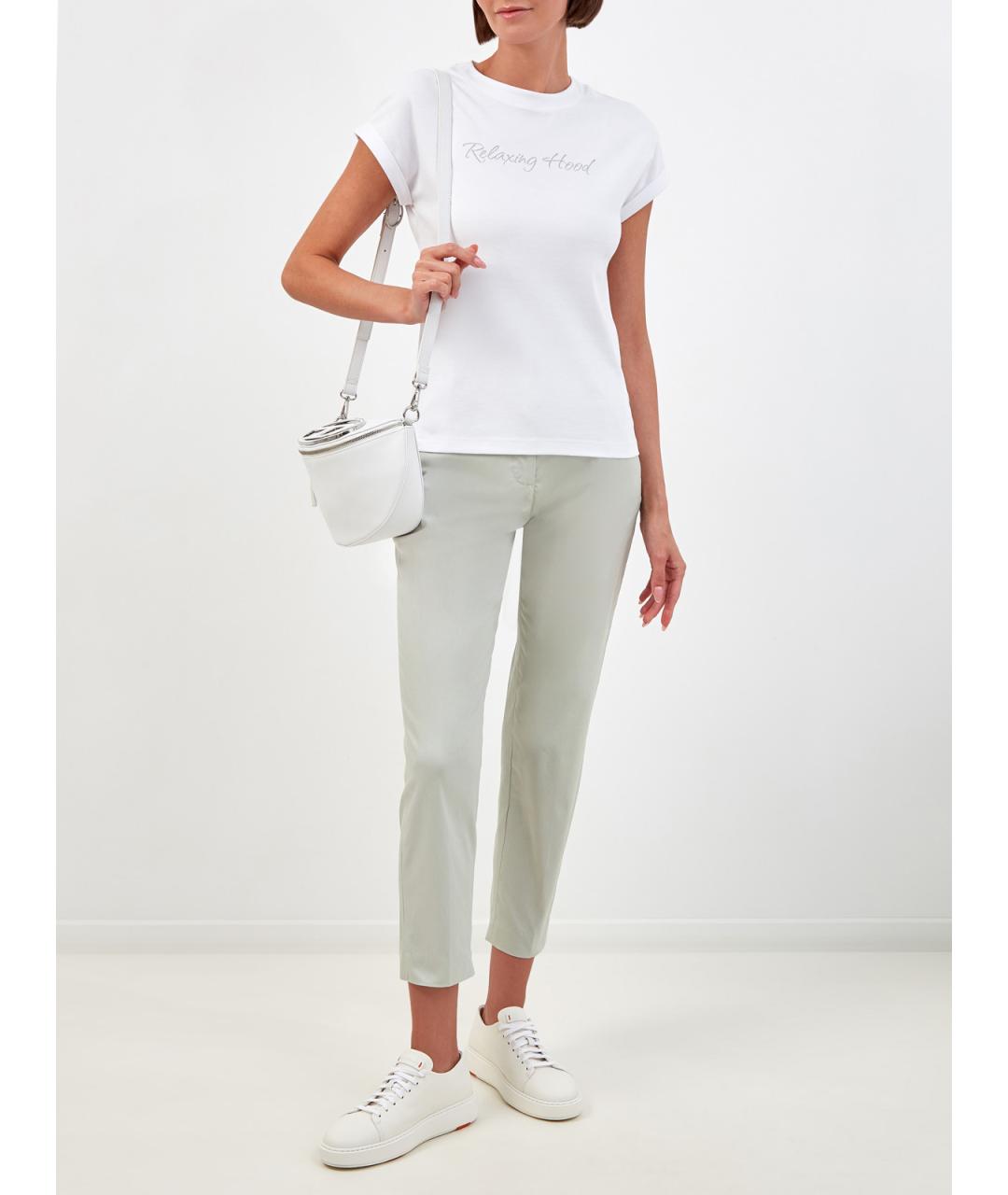 ELEVENTY Зеленые хлопковые брюки узкие, фото 2