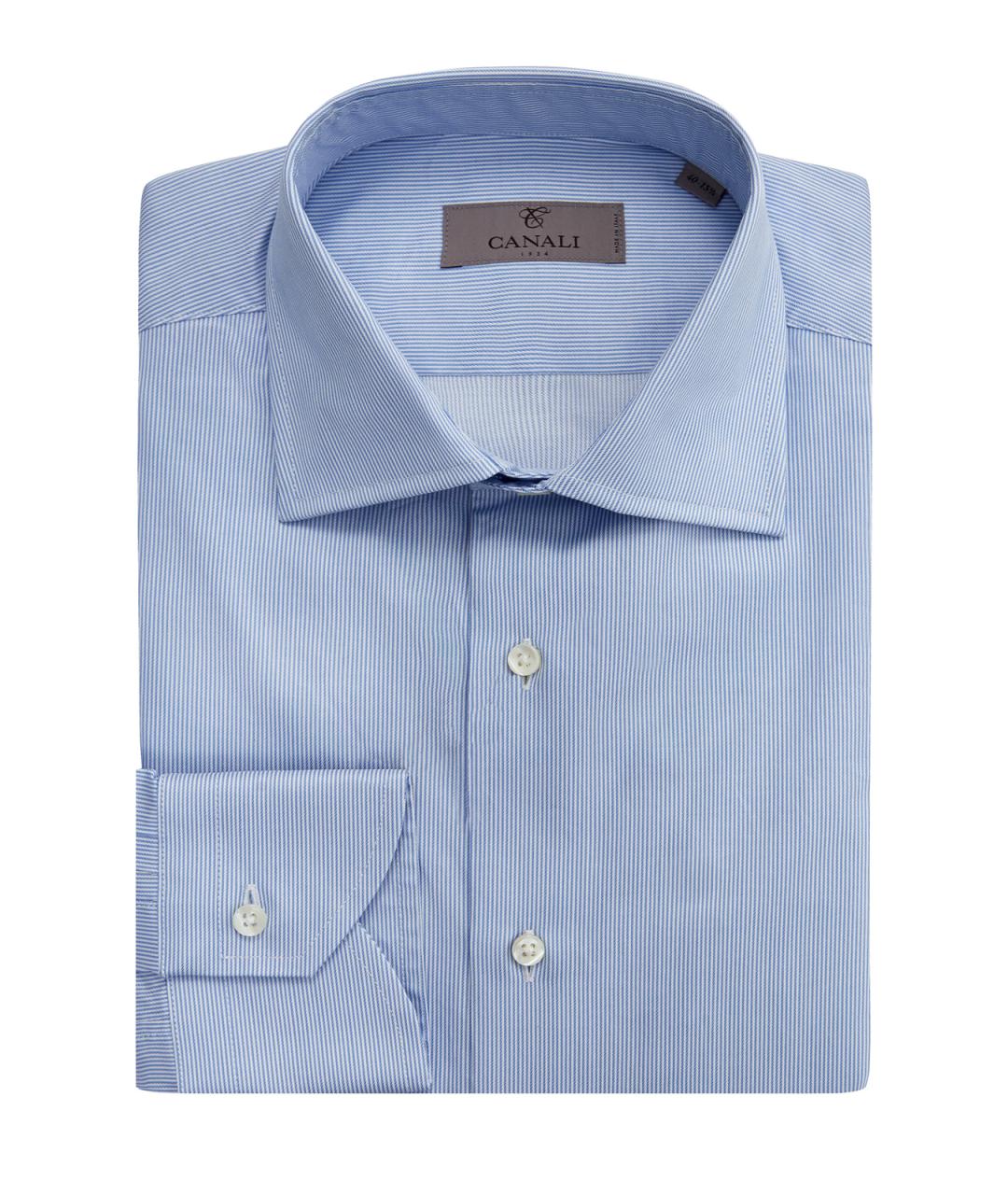 CANALI Голубая хлопковая классическая рубашка, фото 1