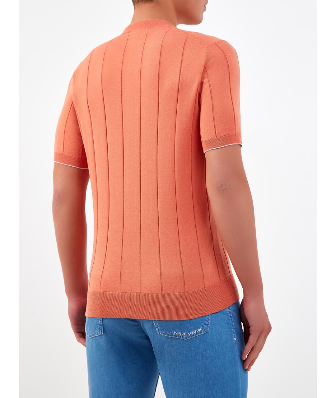 BRUNELLO CUCINELLI Оранжевый хлопковый джемпер / свитер, фото 4