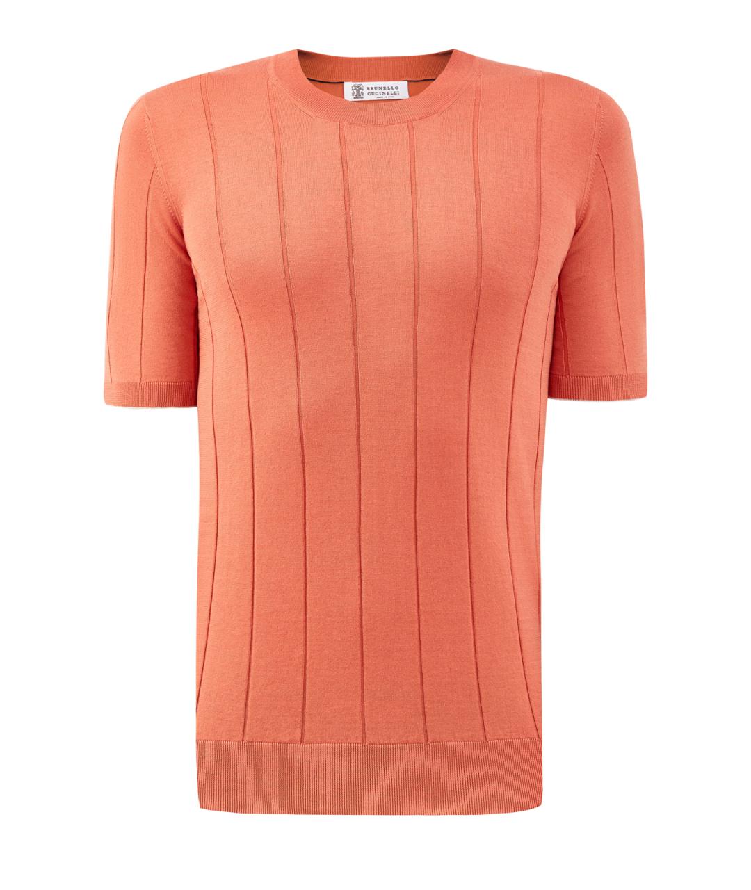 BRUNELLO CUCINELLI Оранжевый хлопковый джемпер / свитер, фото 1