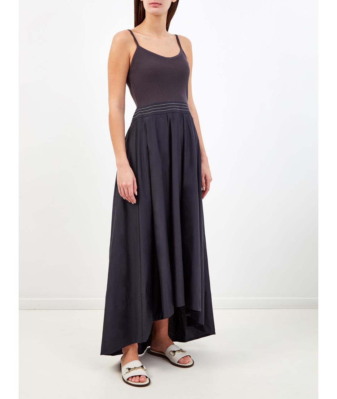 PESERICO Синее хлопковое повседневное платье, фото 3