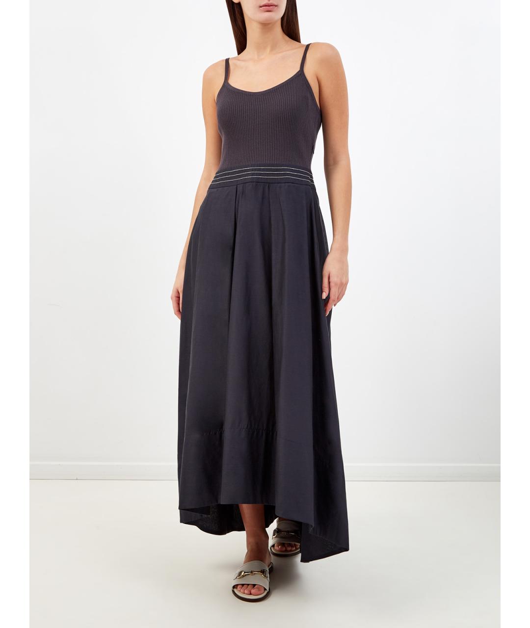 PESERICO Синее хлопковое повседневное платье, фото 2