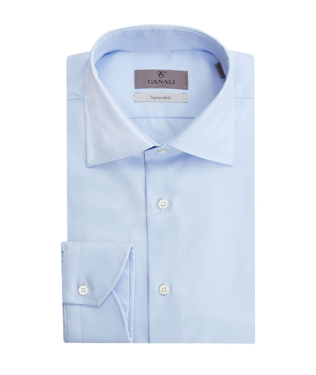 CANALI Голубая хлопковая классическая рубашка, фото 1