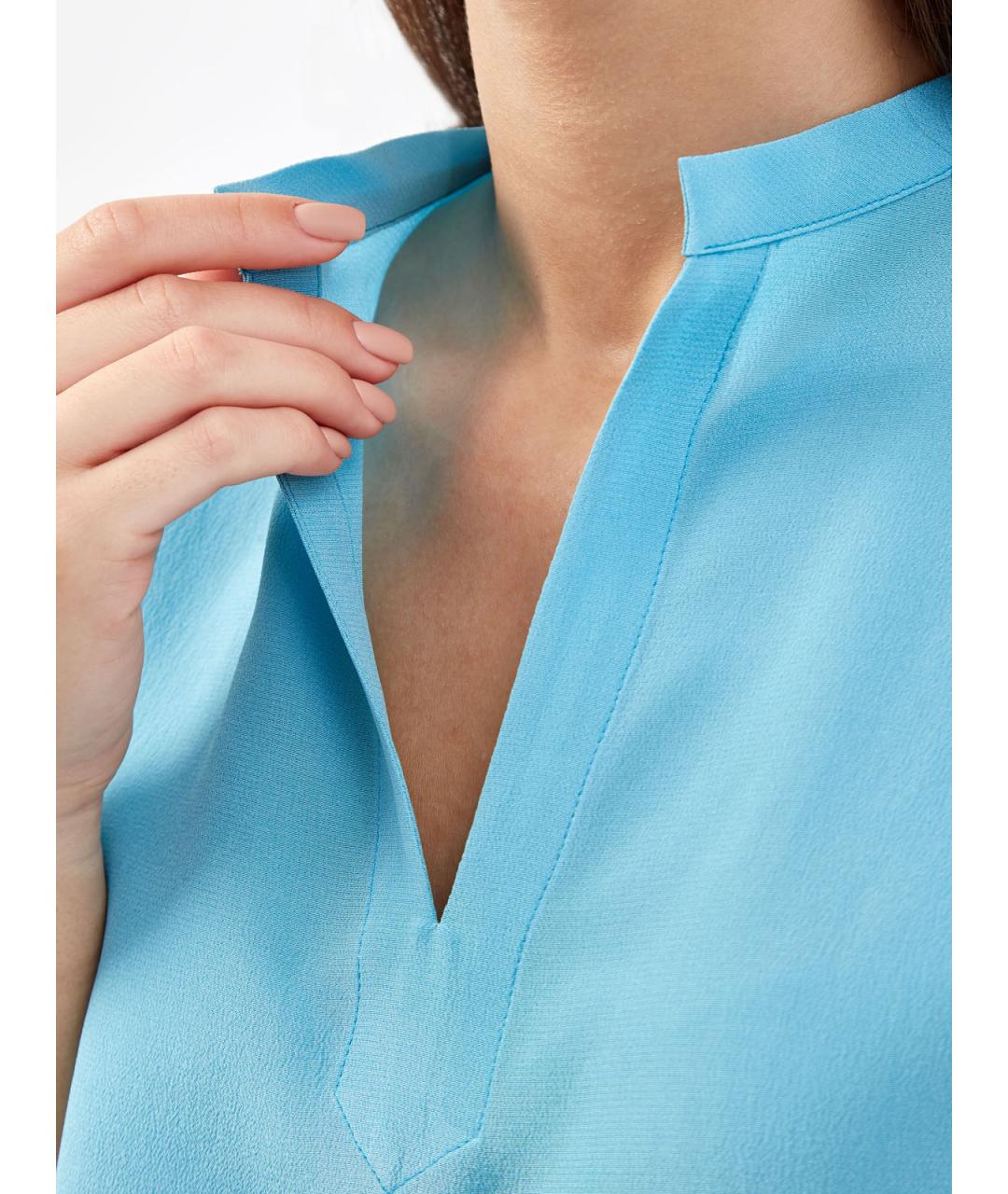 ETRO Голубая шелковая блузы, фото 5