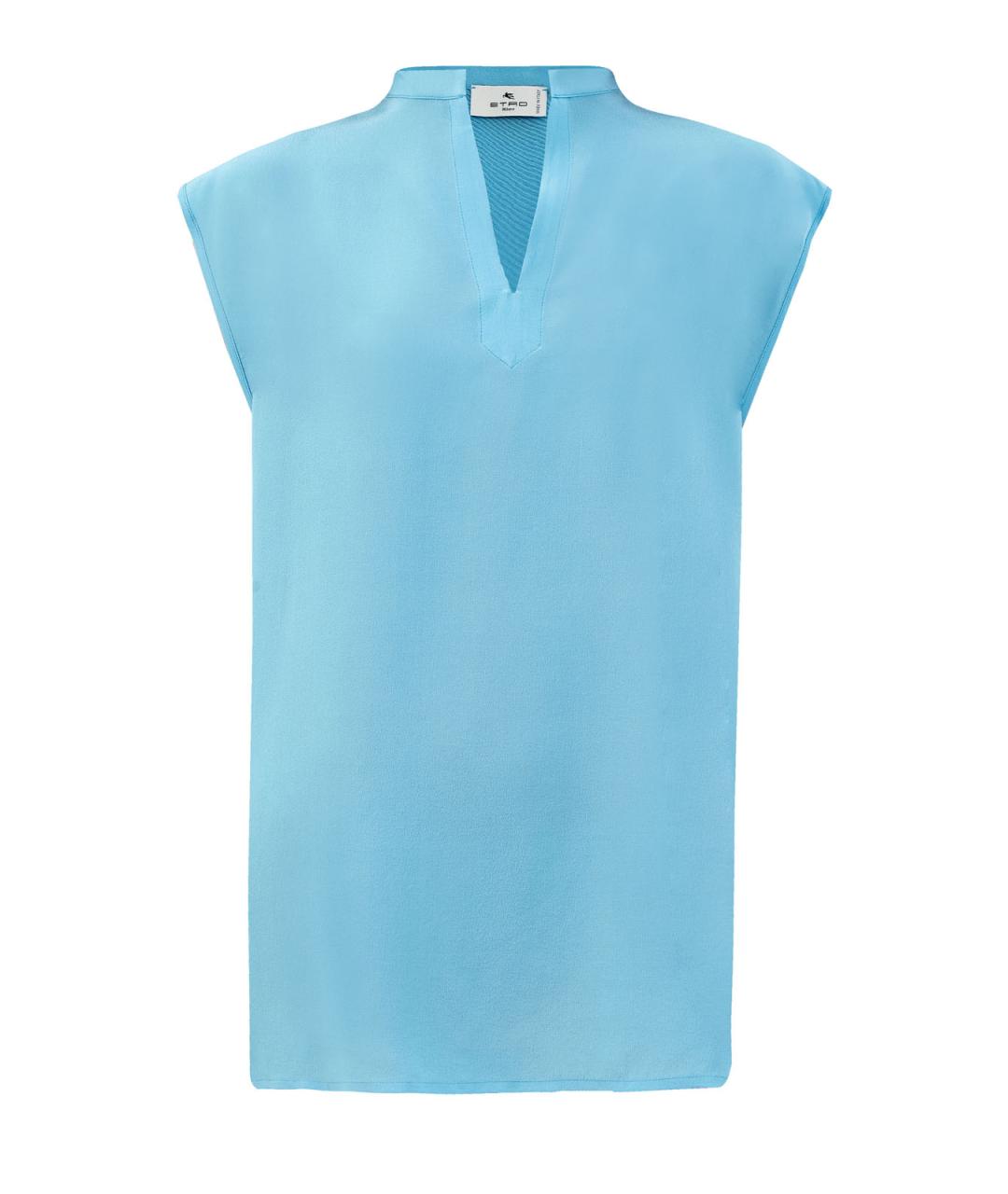 ETRO Голубая шелковая блузы, фото 1