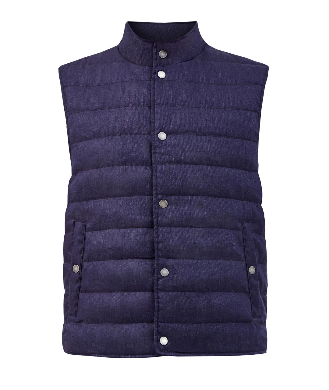 PESERICO Синий льняной жилет, фото 1