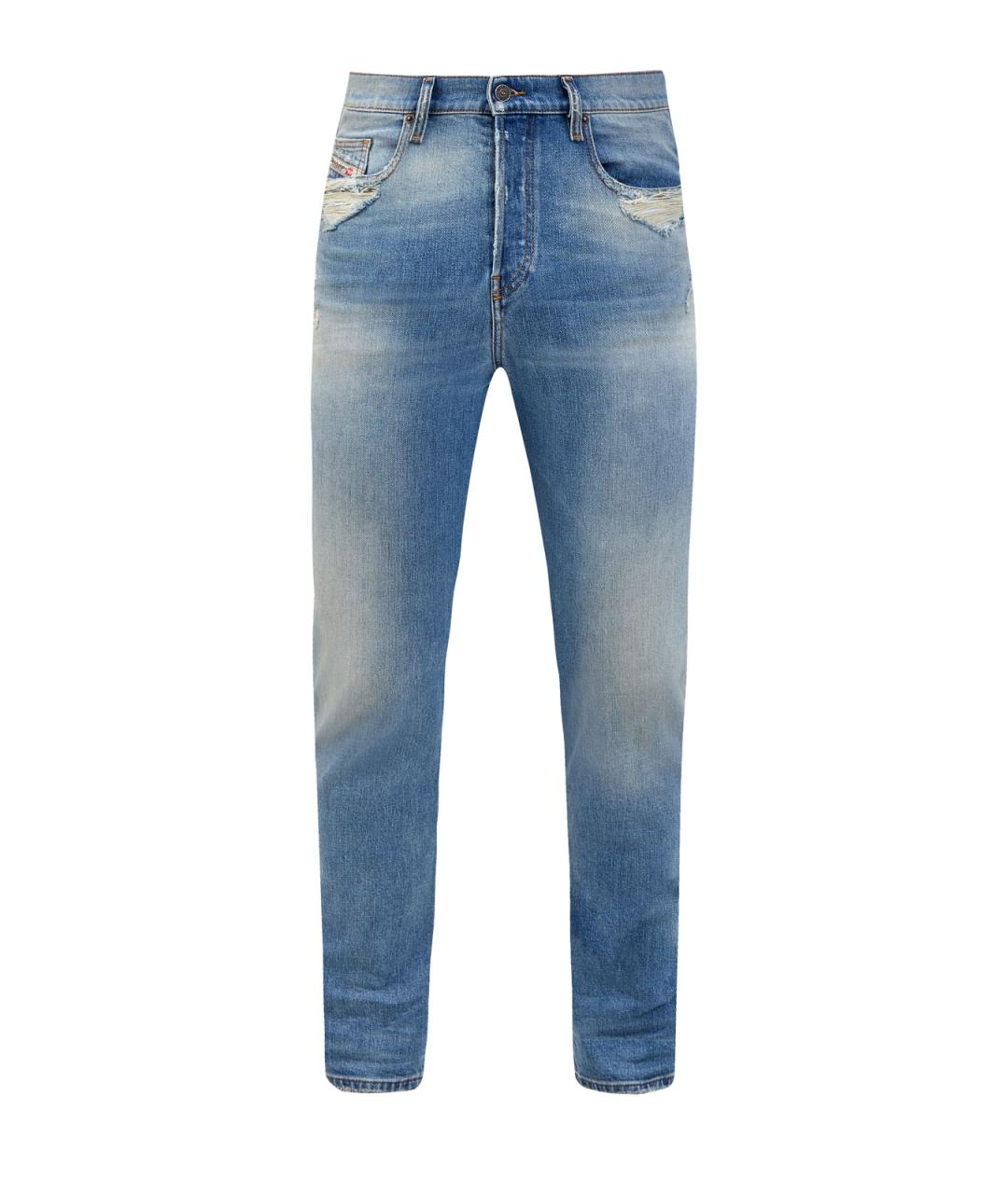 DIESEL Синие хлопковые джинсы скинни, фото 1