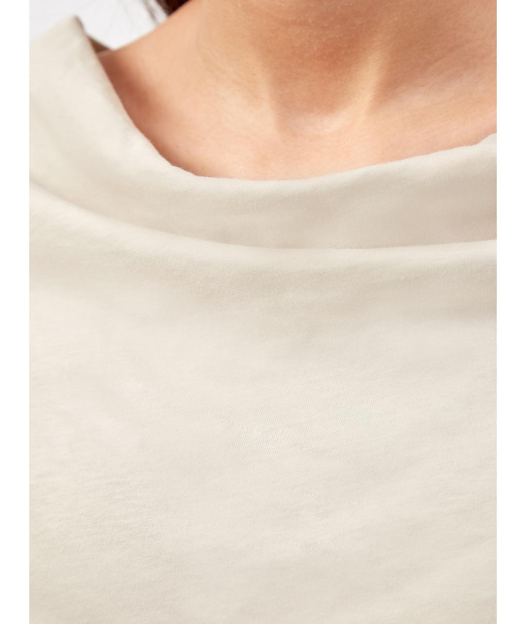 GENTRY PORTOFINO Бежевая хлопковая футболка, фото 5