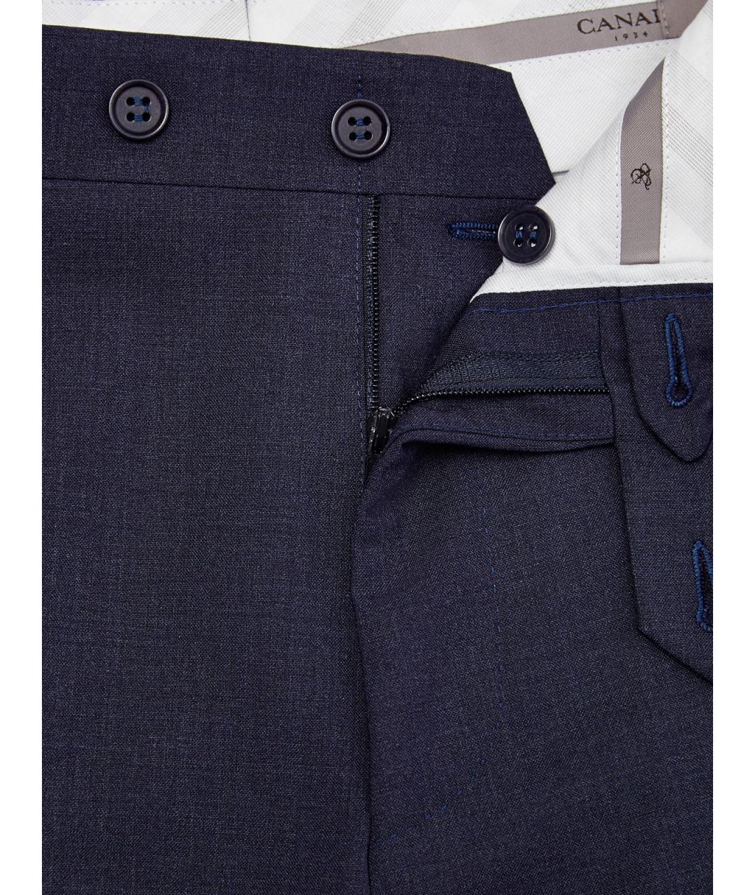 CANALI Синие шерстяные повседневные брюки, фото 6