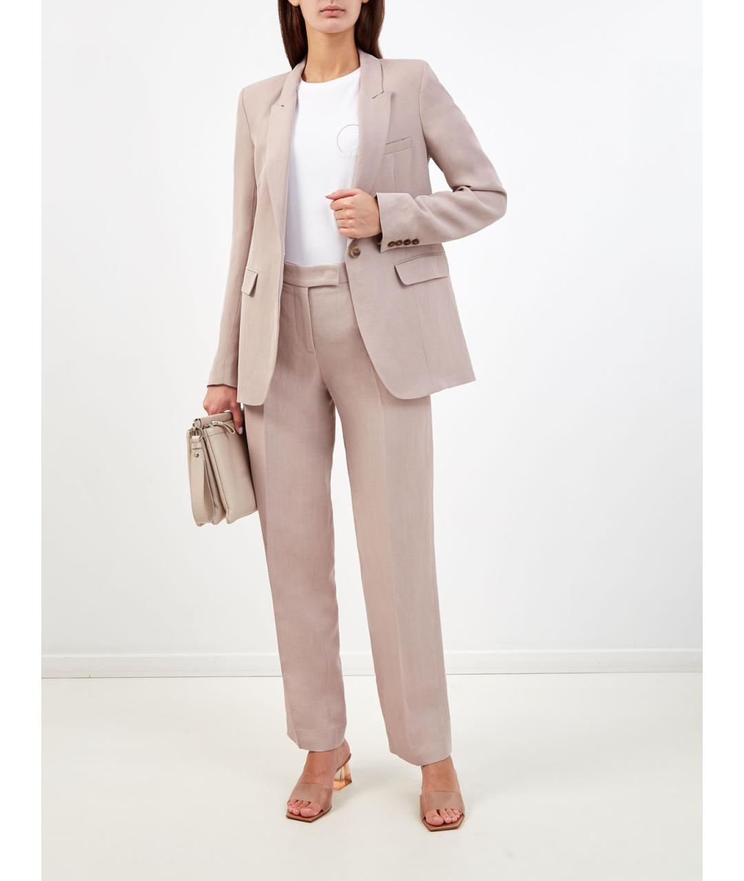 FABIANA FILIPPI Розовые вискозные прямые брюки, фото 2