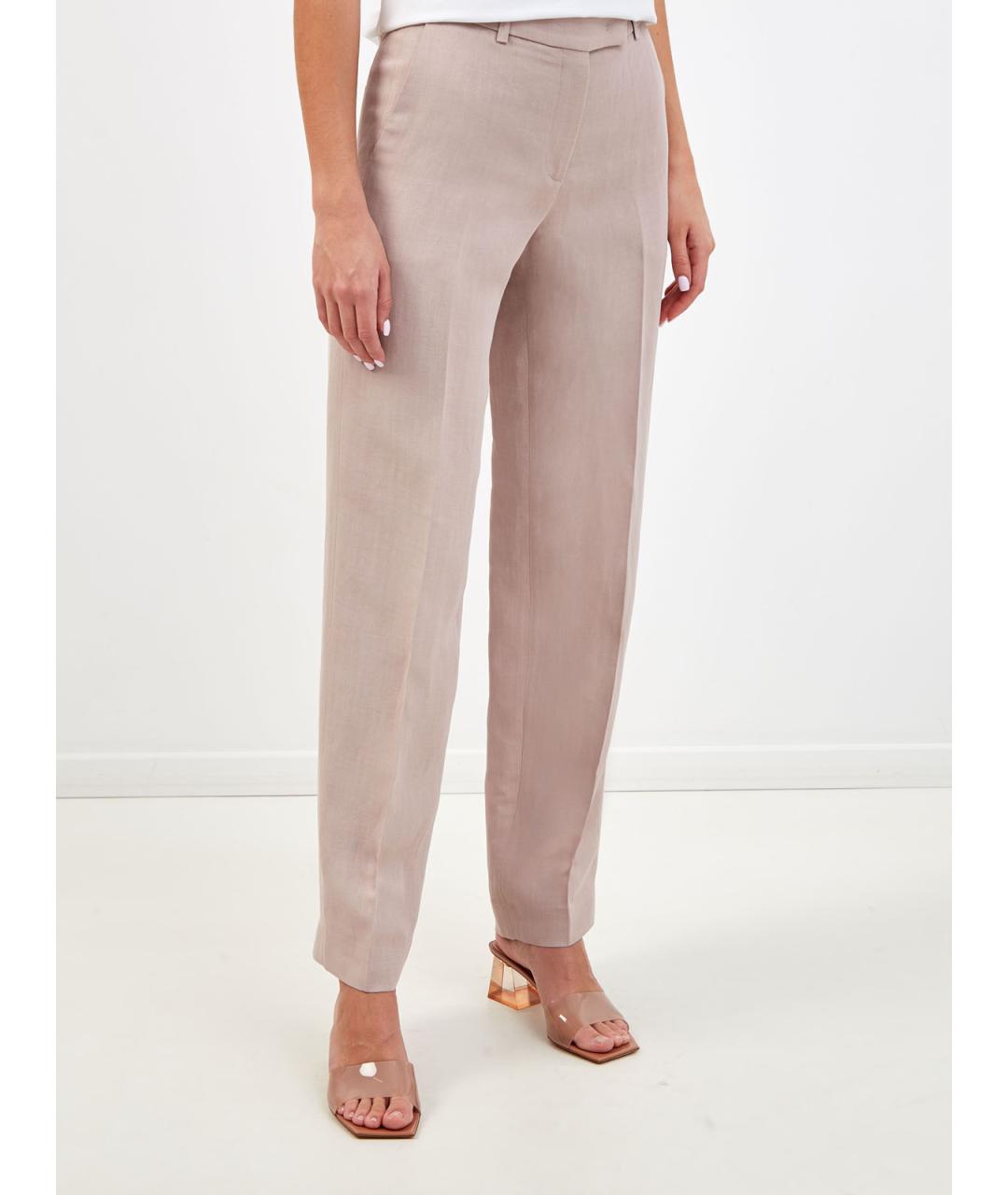 FABIANA FILIPPI Розовые вискозные прямые брюки, фото 3