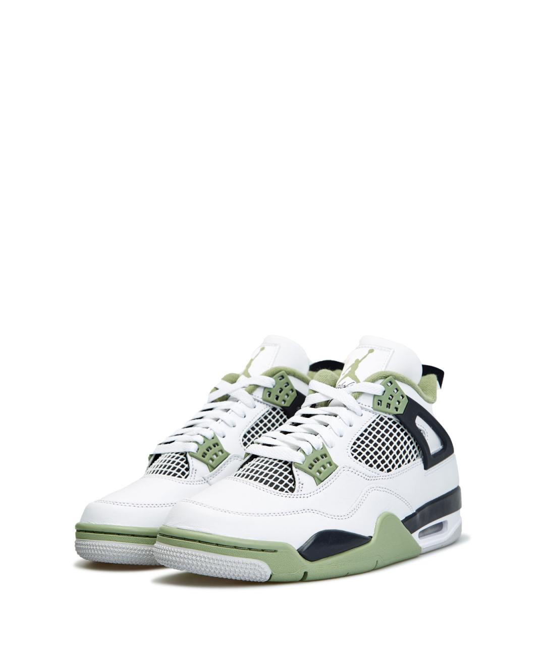 JORDAN Белые кожаные высокие кроссовки / кеды, фото 2