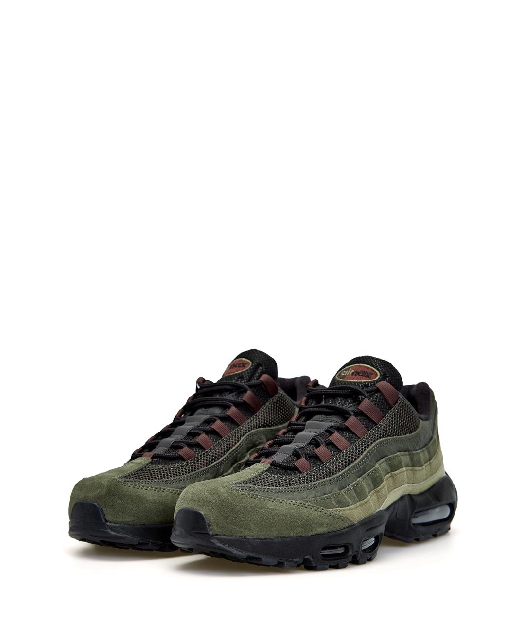 NIKE Зеленые кожаные низкие кроссовки / кеды, фото 2