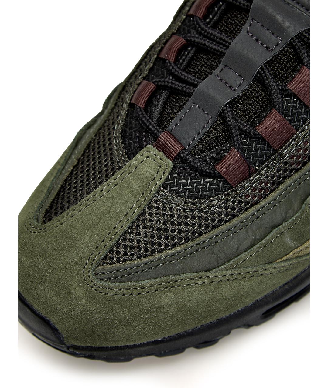 NIKE Зеленые кожаные низкие кроссовки / кеды, фото 5