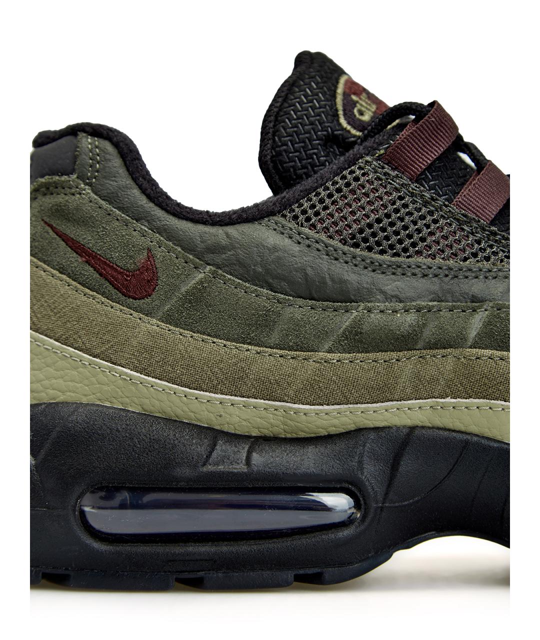 NIKE Зеленые кожаные низкие кроссовки / кеды, фото 4