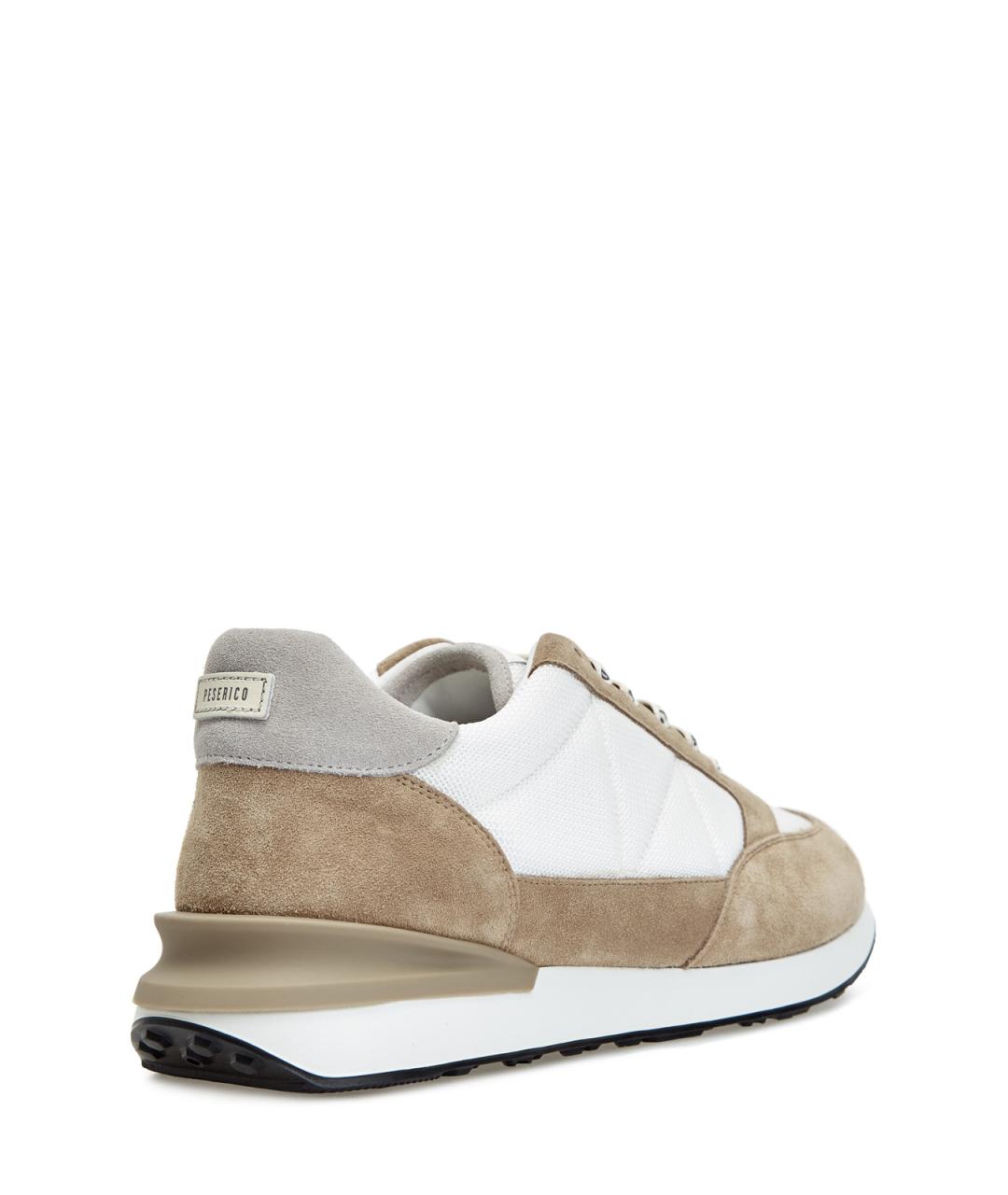 PESERICO Бежевые замшевые низкие кроссовки / кеды, фото 3