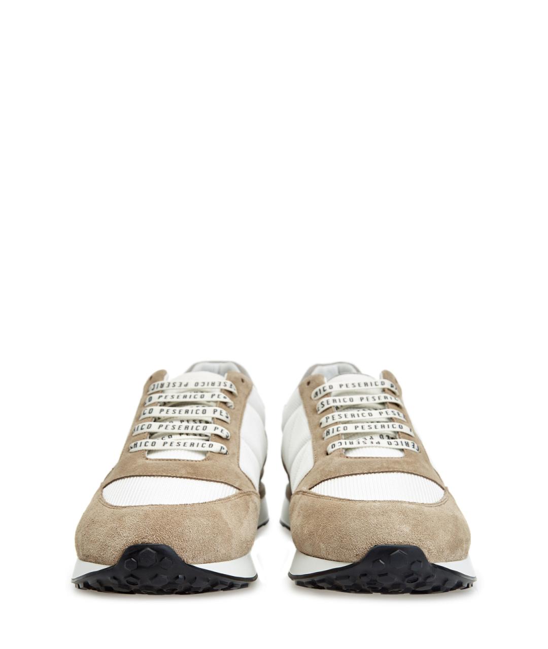 PESERICO Бежевые замшевые низкие кроссовки / кеды, фото 5