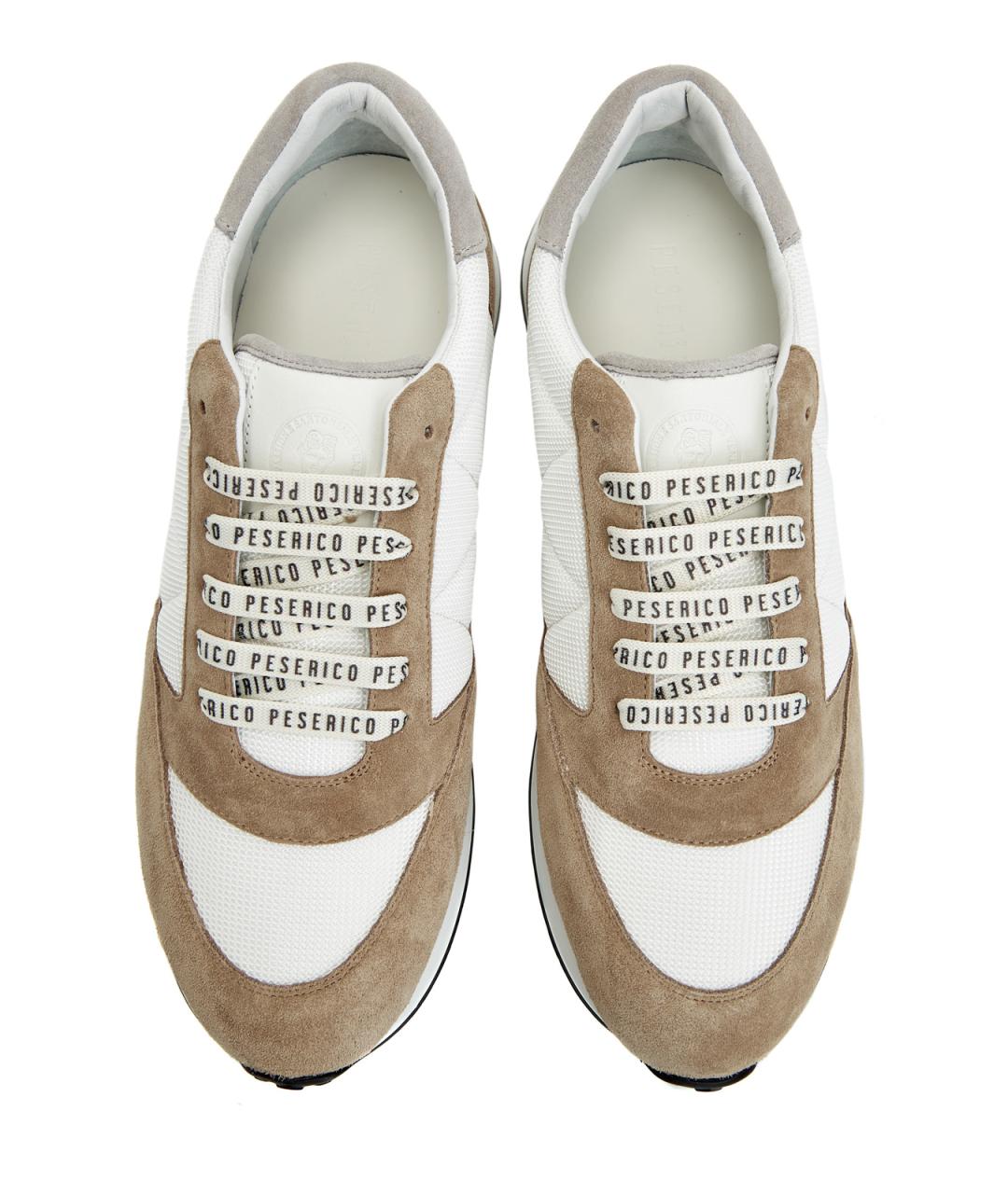 PESERICO Бежевые замшевые низкие кроссовки / кеды, фото 4