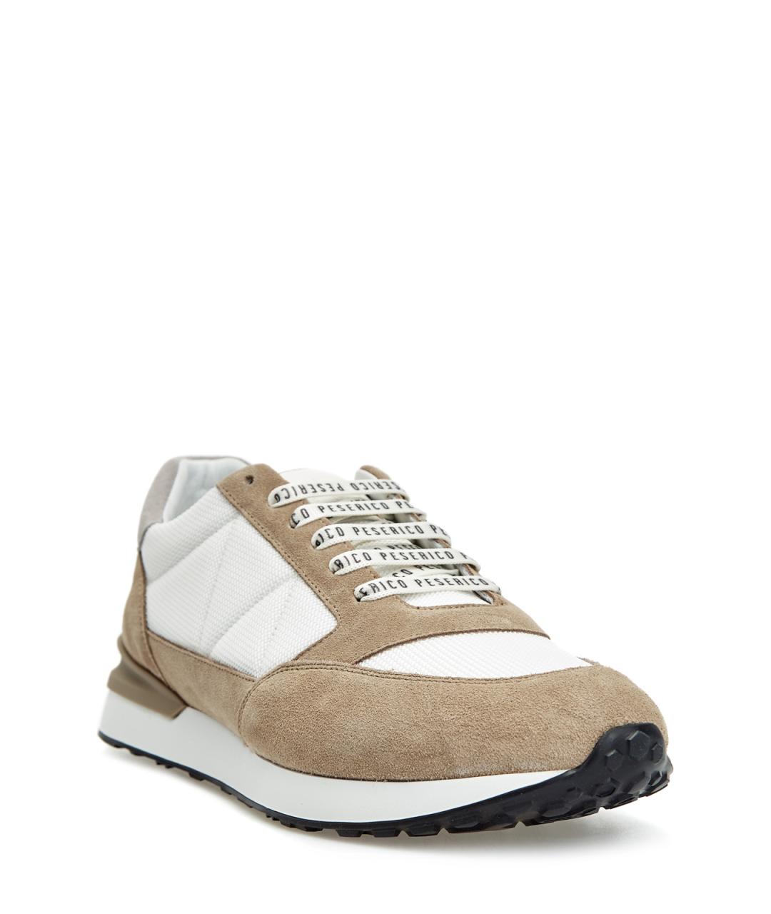 PESERICO Бежевые замшевые низкие кроссовки / кеды, фото 2