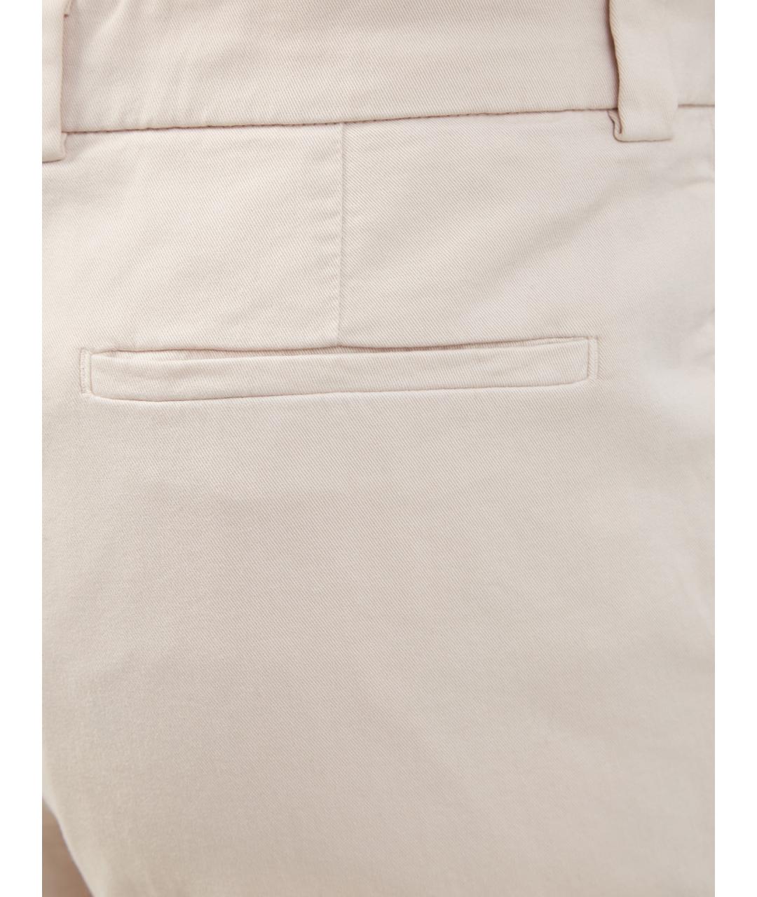BRUNELLO CUCINELLI Бежевые хлопковые повседневные брюки, фото 5