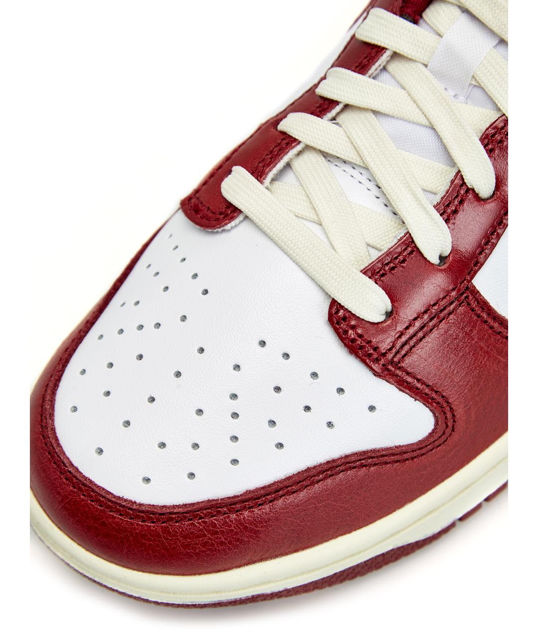 NIKE Красные кожаные низкие кроссовки / кеды, фото 5