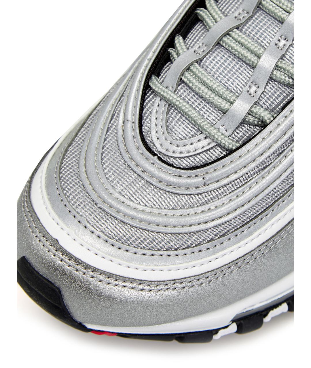 NIKE Серебряные текстильные низкие кроссовки / кеды, фото 5