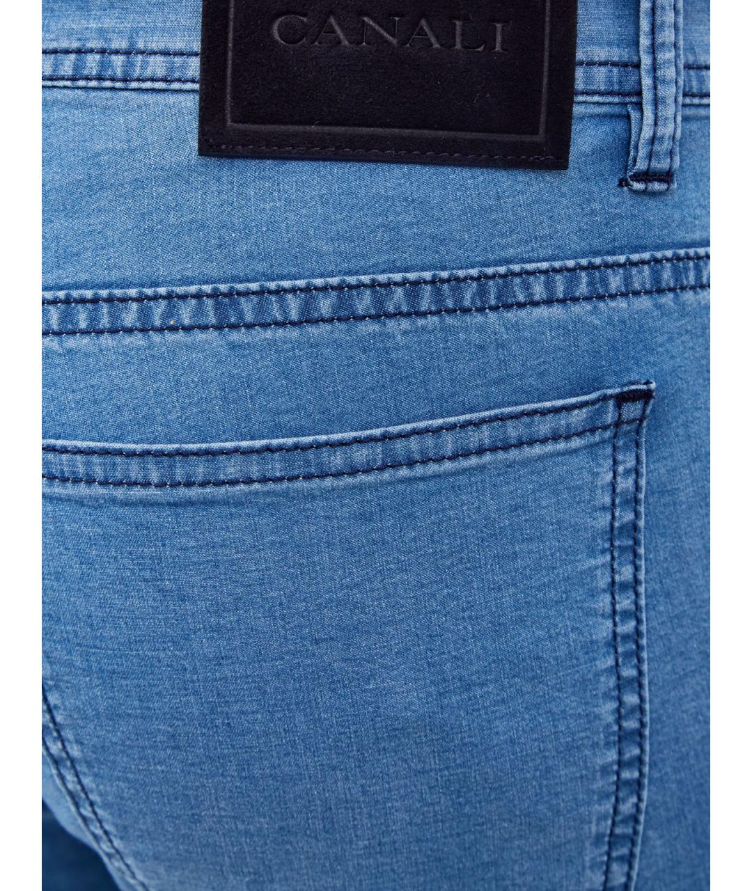 CANALI Синие хлопковые джинсы скинни, фото 5