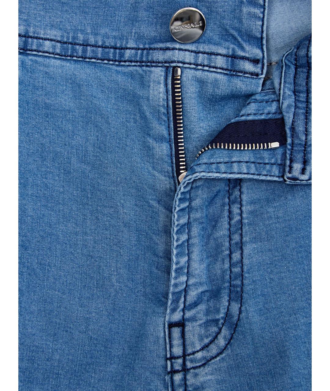 CANALI Синие хлопковые джинсы скинни, фото 6