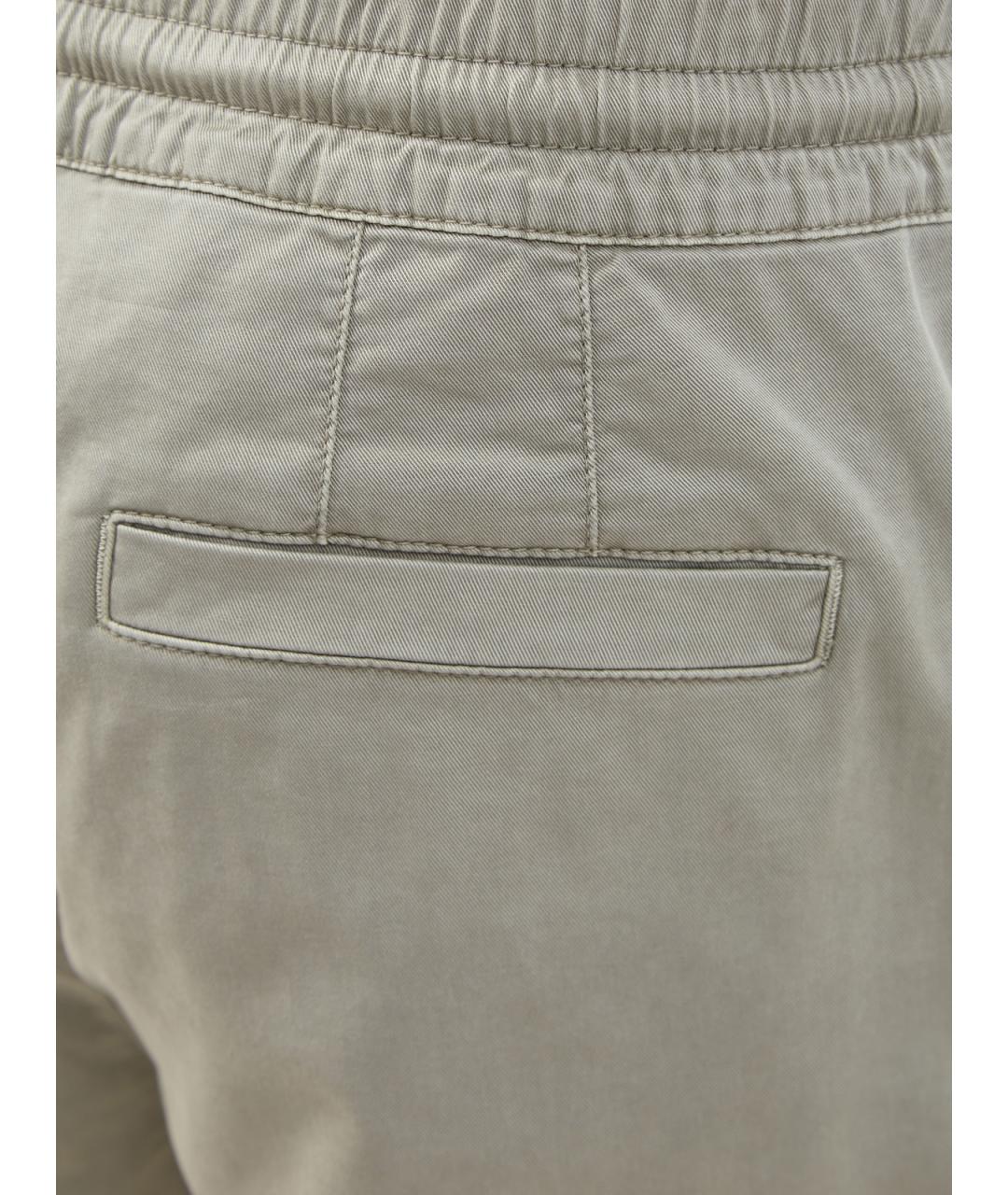 BRUNELLO CUCINELLI Зеленые хлопковые повседневные брюки, фото 5