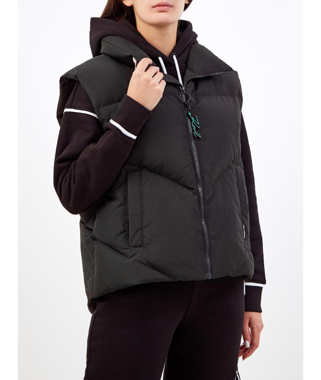 KARL LAGERFELD Черный полиамидовый жилет, фото 3