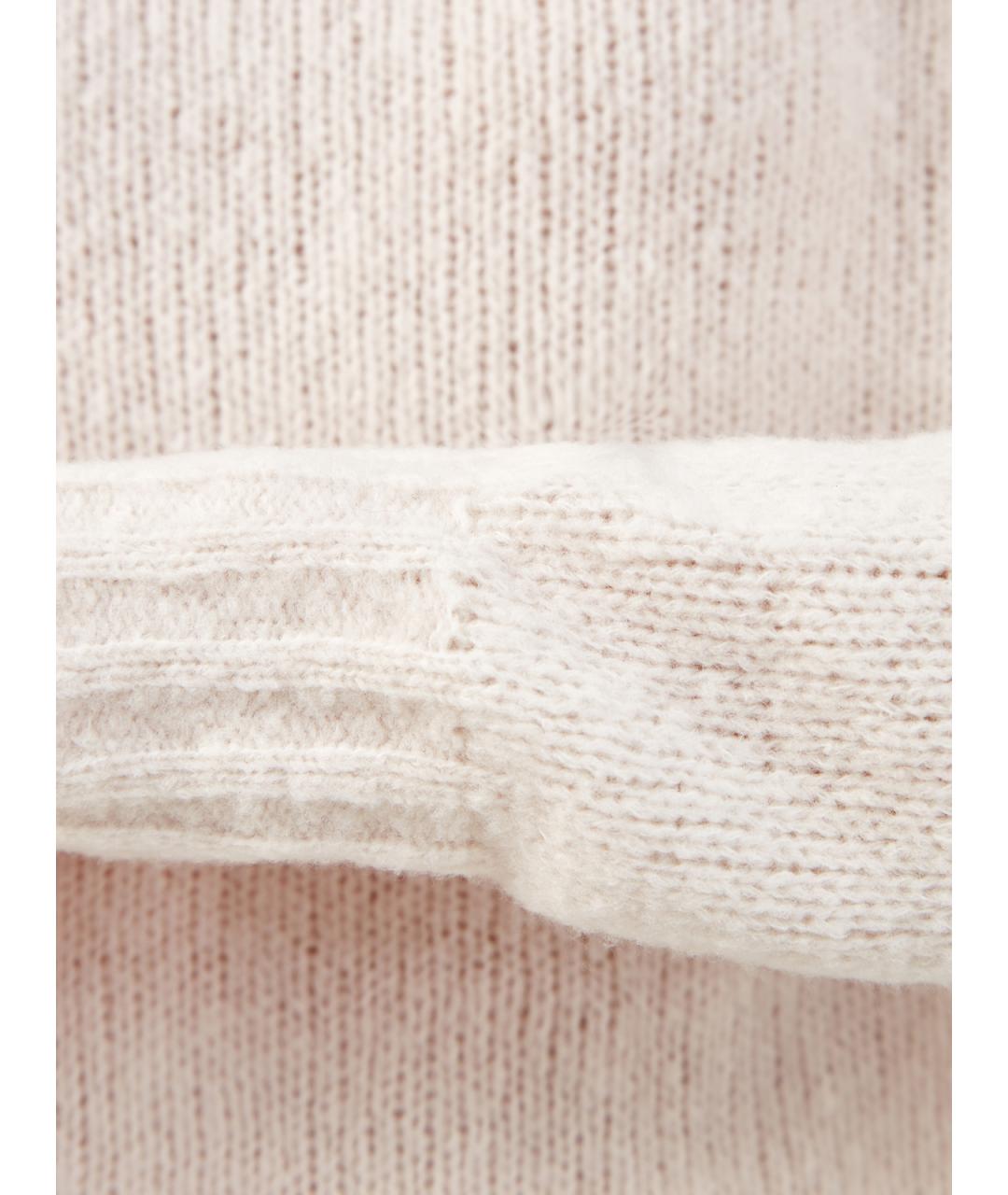 GENTRY PORTOFINO Белая шерстяная водолазка, фото 5