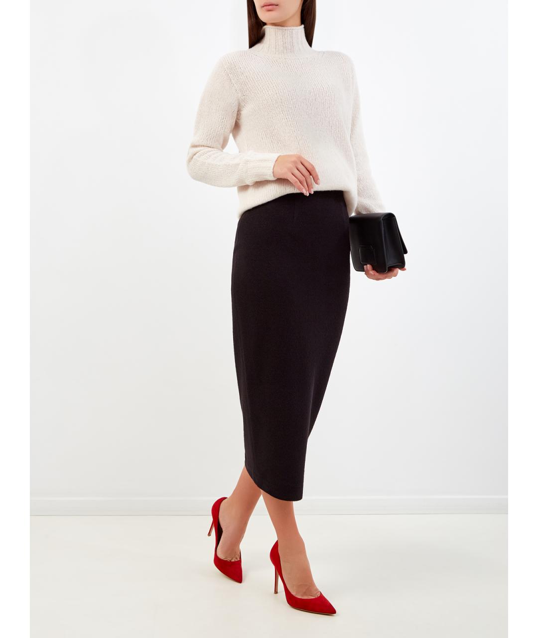 GENTRY PORTOFINO Белая шерстяная водолазка, фото 2