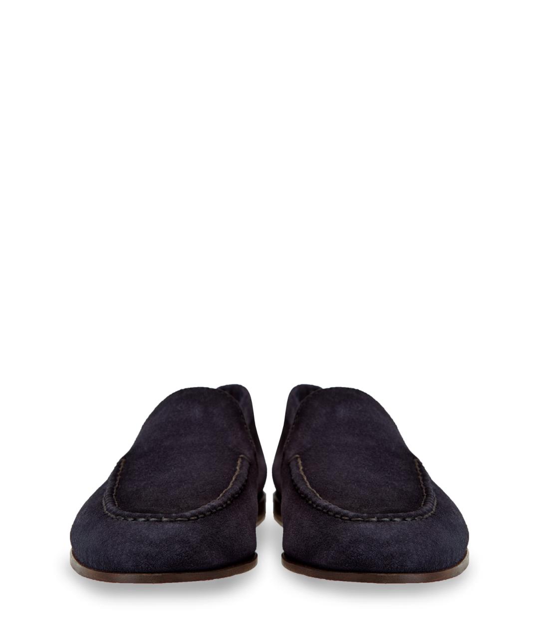 SANTONI Темно-синие замшевые лоферы, фото 6