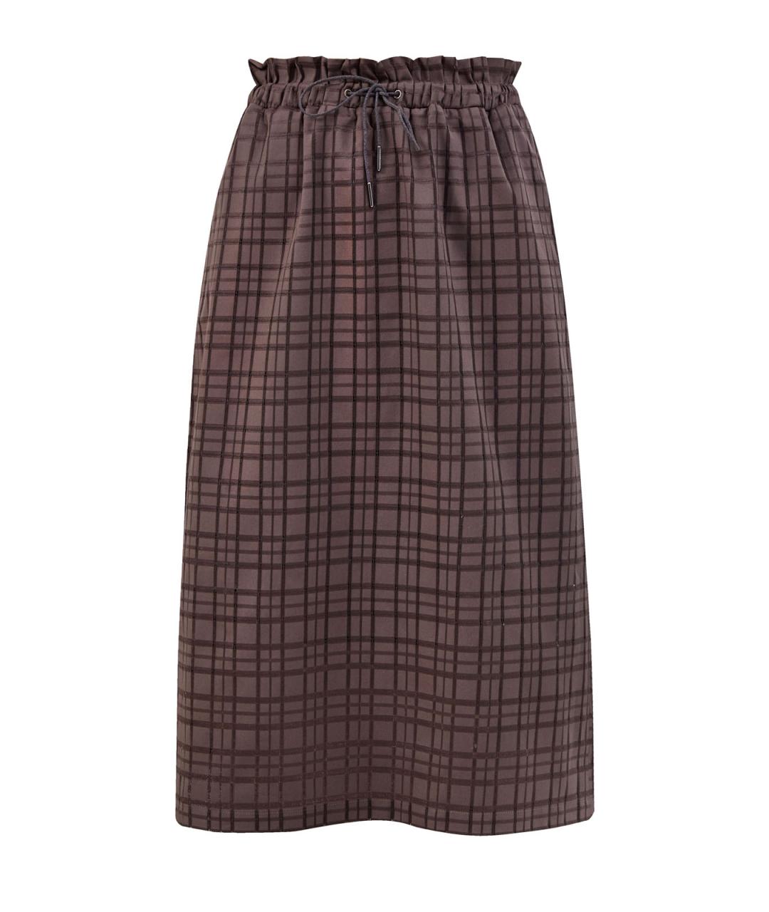 FABIANA FILIPPI Коричневая хлопковая юбка миди, фото 1