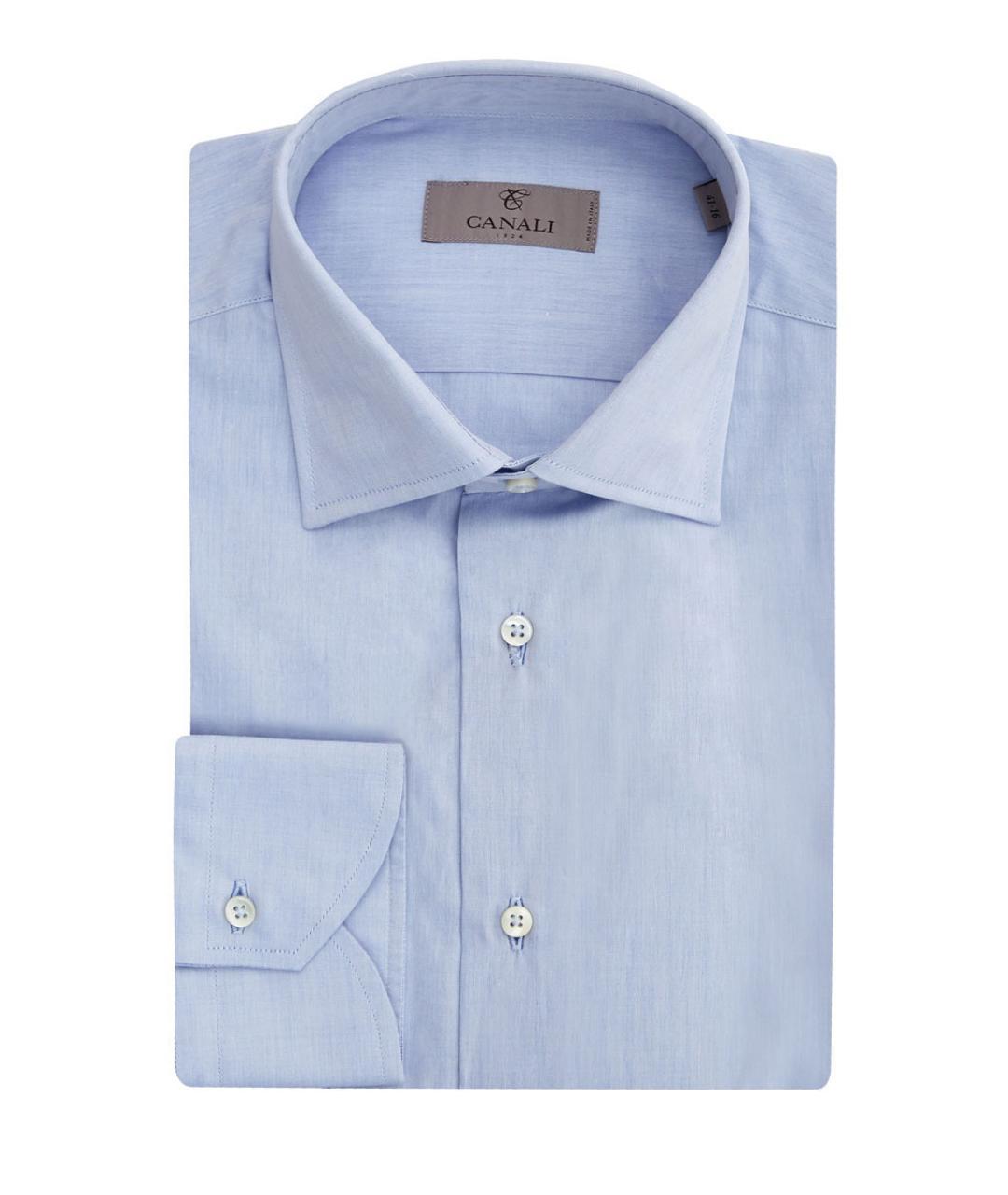 CANALI Голубая хлопковая кэжуал рубашка, фото 3