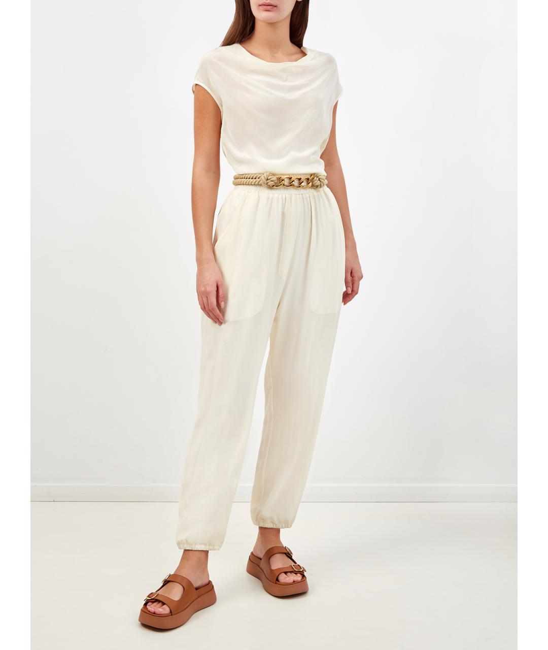 GENTRY PORTOFINO Белая шелковая футболка, фото 2