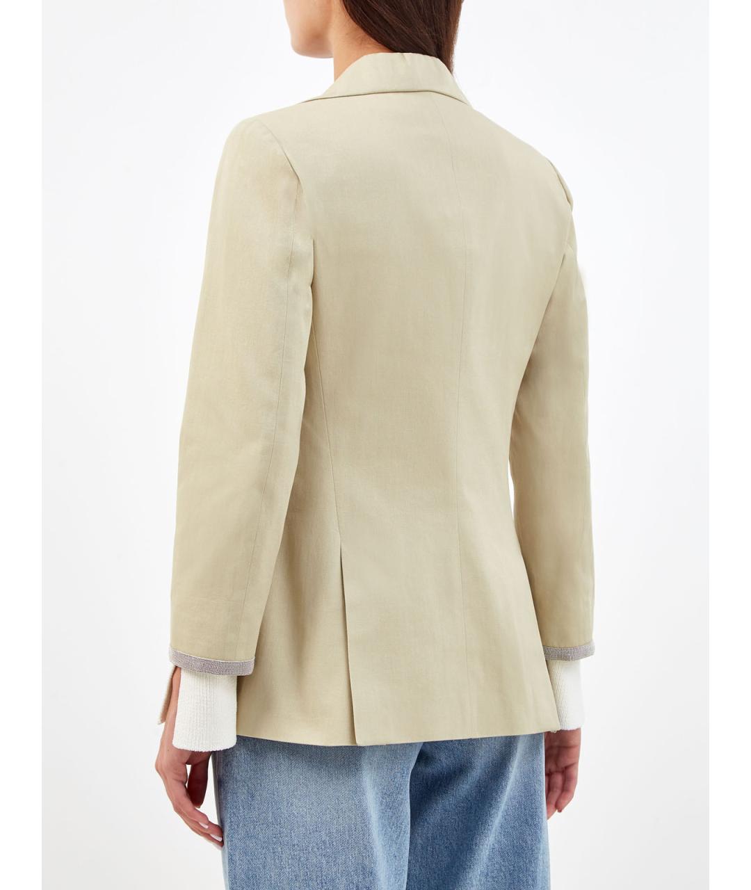 FABIANA FILIPPI Бежевый хлопковый жакет/пиджак, фото 4