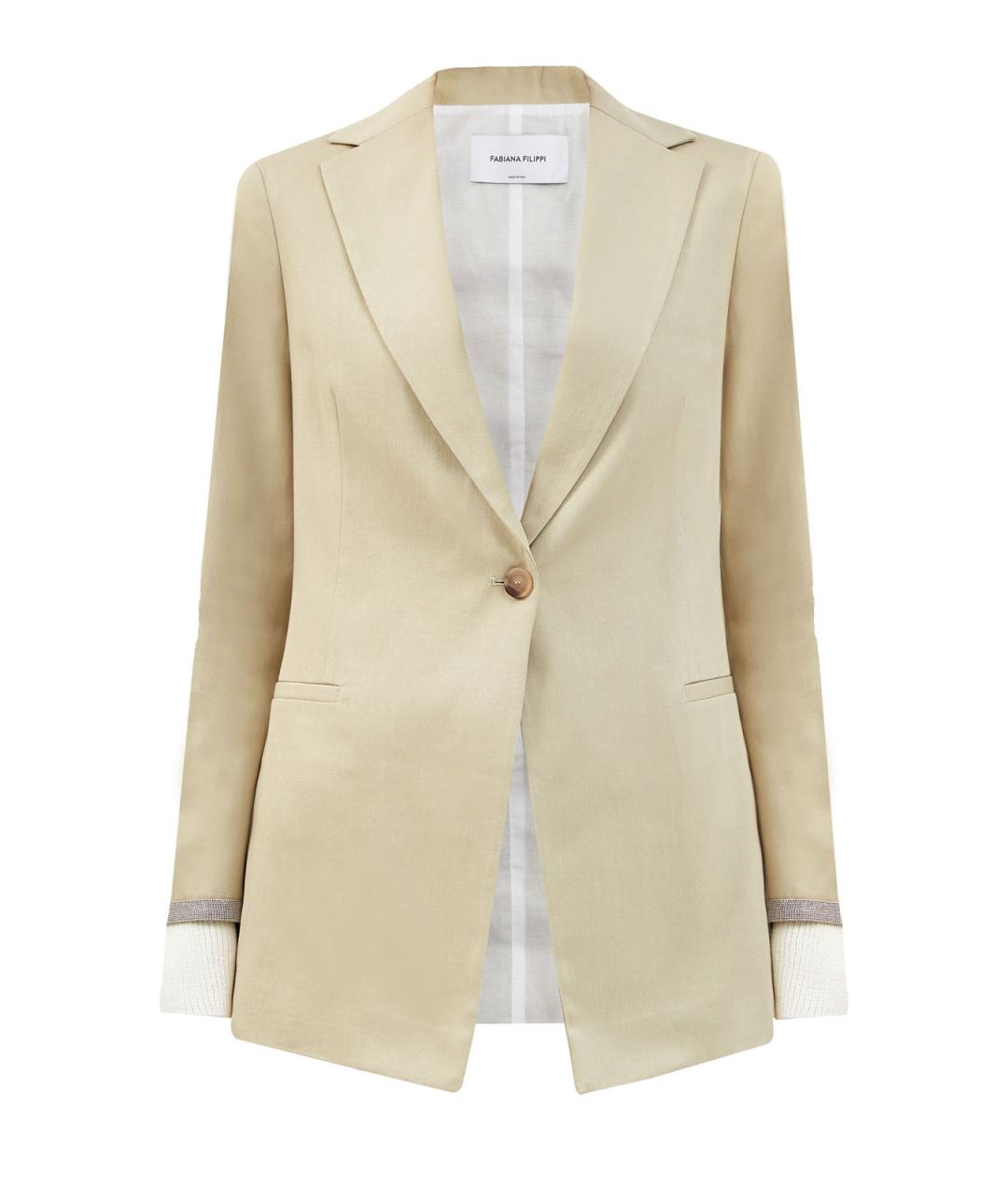 FABIANA FILIPPI Бежевый хлопковый жакет/пиджак, фото 1