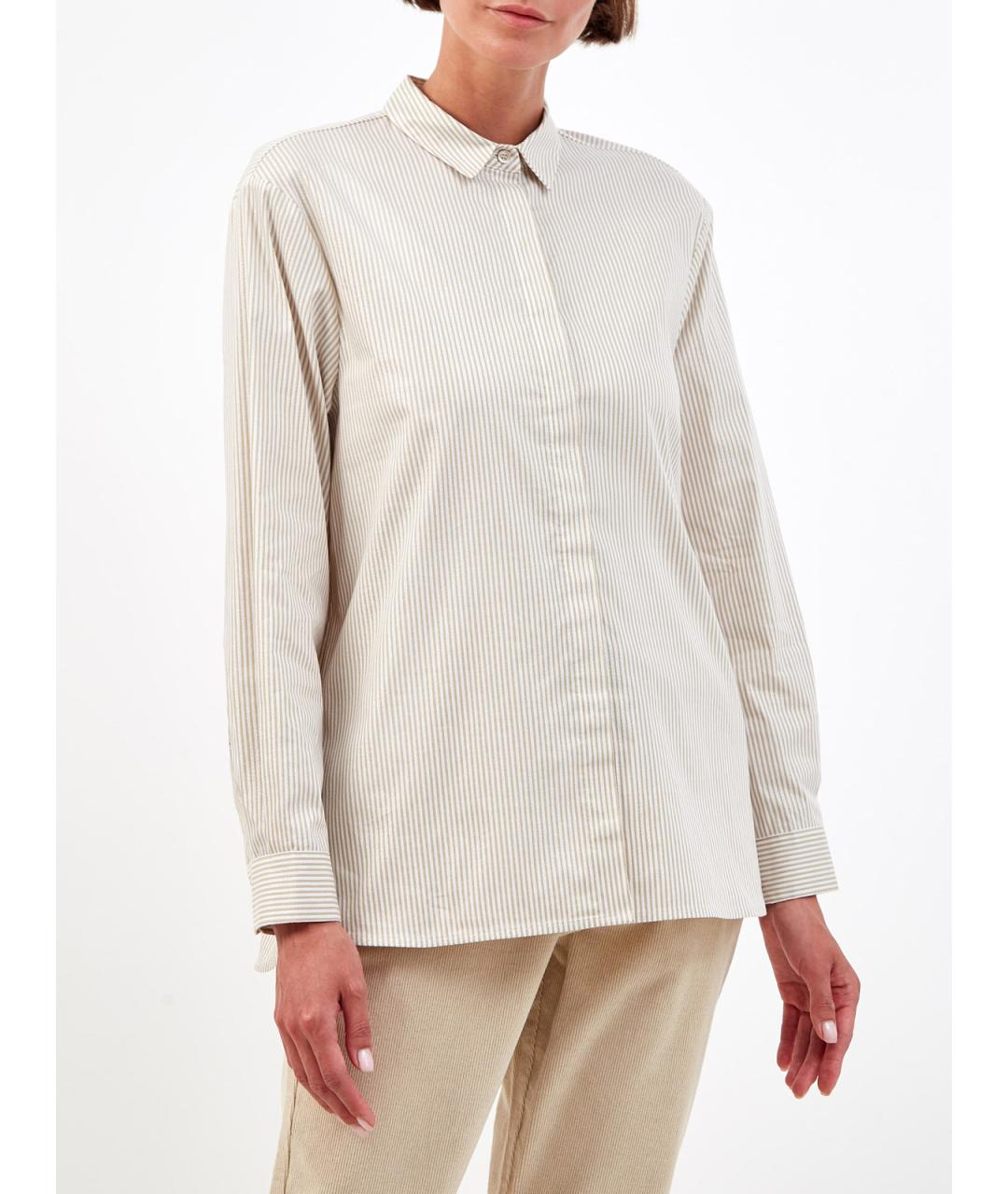 PESERICO Бежевая хлопковая рубашка, фото 3
