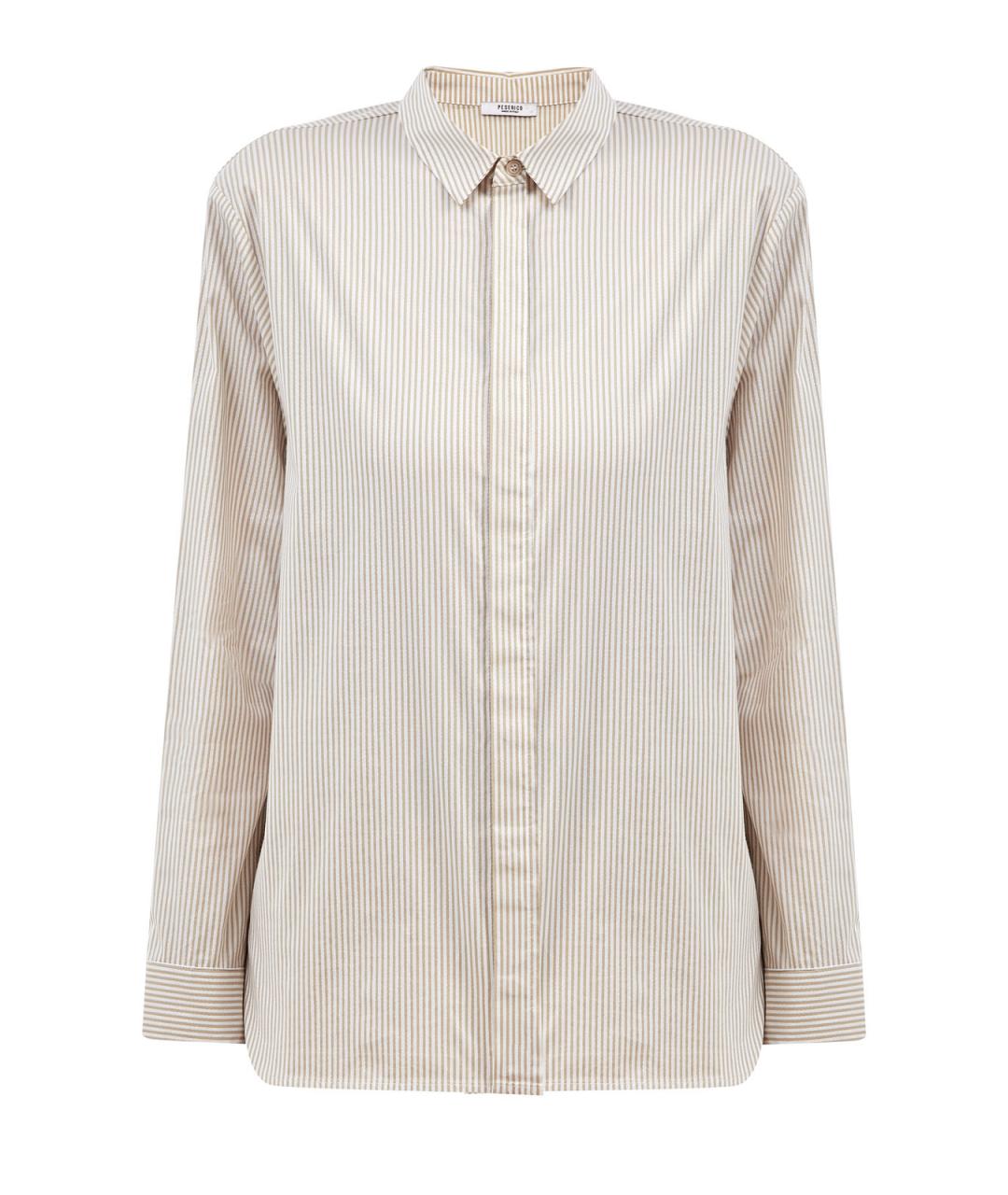 PESERICO Бежевая хлопковая рубашка, фото 1