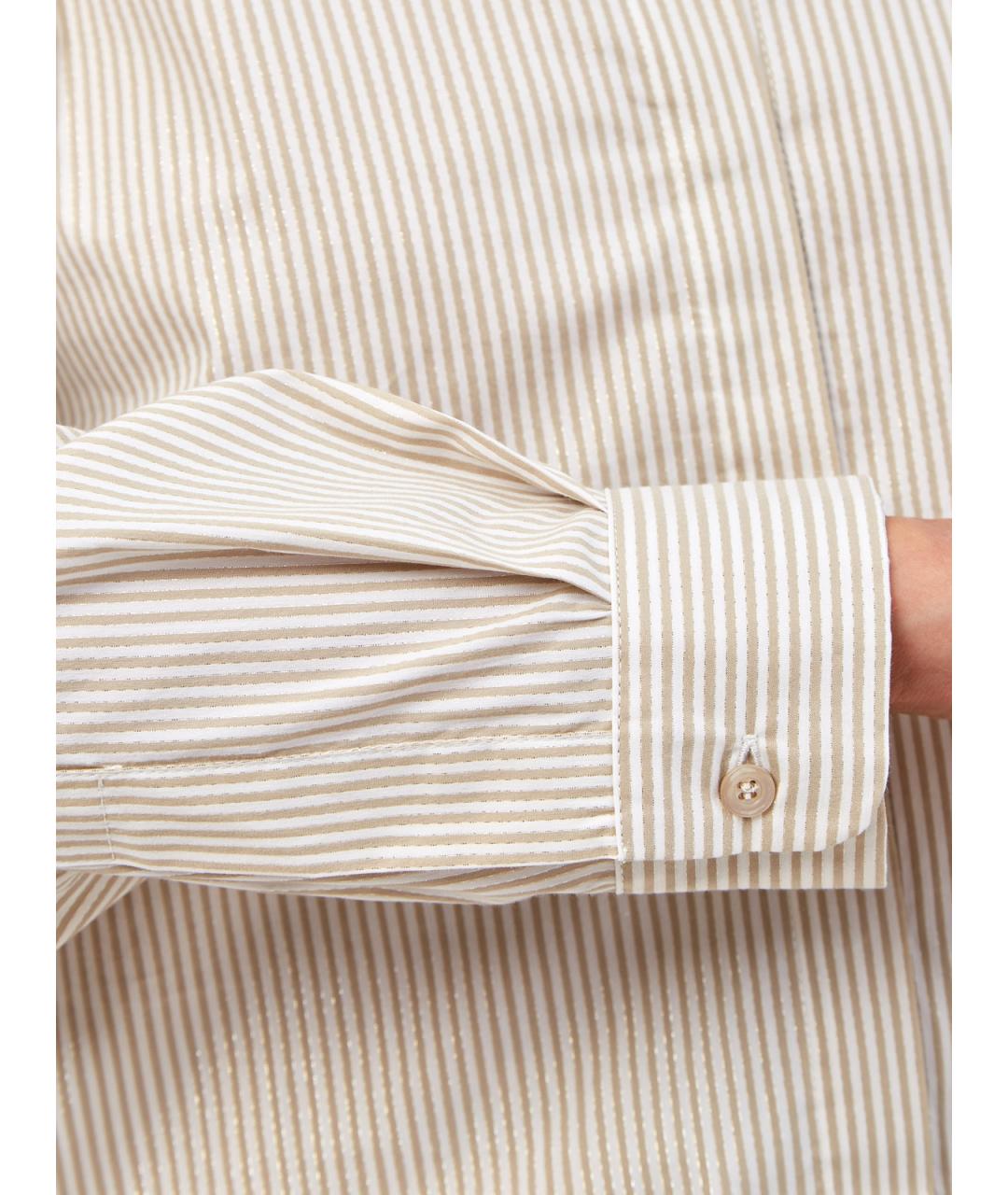 PESERICO Бежевая хлопковая рубашка, фото 5