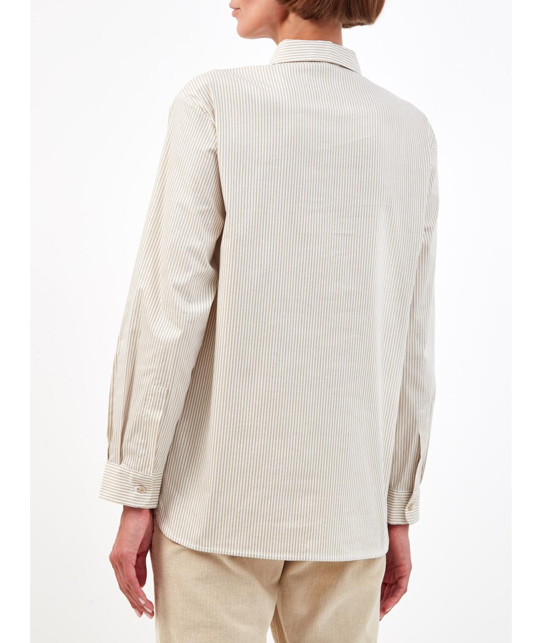 PESERICO Бежевая хлопковая рубашка, фото 4